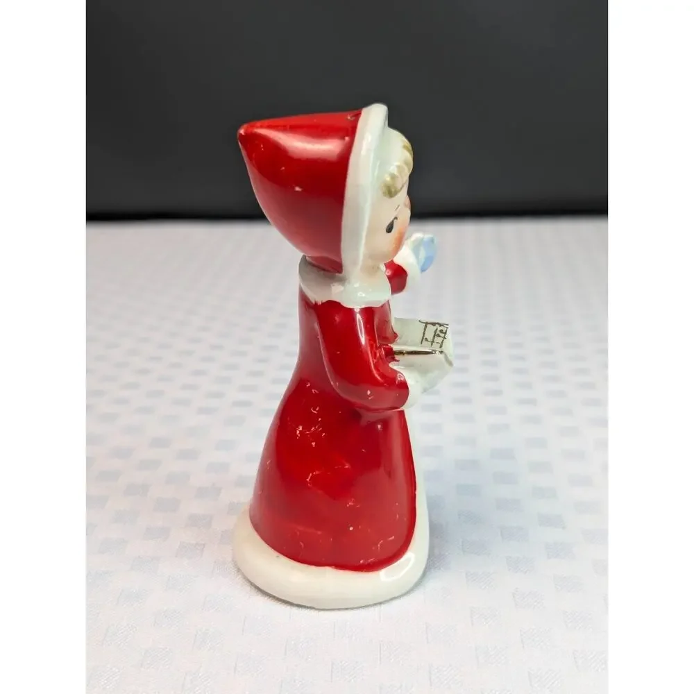 Vintage Napco Japan Christmas Caroler Girl Single Salt N Pepper Shaker